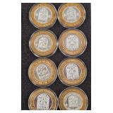 LOT OF 8 .999 FINE SILVER LIMITED EDITION $10 (A1)