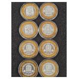 LOT OF 8 .999 FINE SILVER LIMITED EDITION $10 (A2)