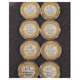 LOT OF 8 .999 FINE SILVER LIMITED EDITION $10 (A8)