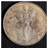 1996 1oz FINE SILVER - AMERICAN EAGLE $1 (656 BG)