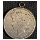 1922 PEACE SILVER DOLLAR "RENO PENDANT" (656 AG)