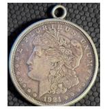 1921 MORGAN SILVER DOLLAR "RENO PENDANT" (656 AE)
