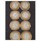 LOT OF 8 .999 FINE SILVER LIMITED EDITION $10 (A5)