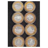 LOT OF 8 .999 FINE SILVER GOLDEN GATE TOKEN (A73