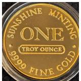 ONE TROY OUNCE .999 FINE GOLD COIN (7)