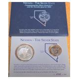 ONE TROY OZ .999 FINE SILVER NEVADA COIN  (924 BC)