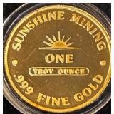 ONE TROY OUNCE .999 FINE GOLD COIN (6)
