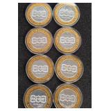 LOT OF 8 .999 FINE SILVER GOLD COAST TOKENS (A83)