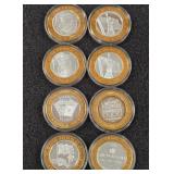 LOT OF 8 .999 FINE SILVER LIMITED EDITION $10 (A12