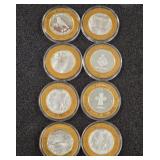 LOT OF 8 .999 FINE SILVER LIMITED EDITION $10 (A10