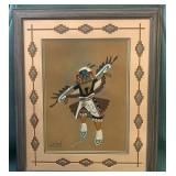 O - KACHINA EAGLE DANCER ARTWORK FRAMED 21X25"