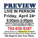 PREVIEW LIVE IN PERSON - Friday, April 24th