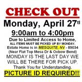 AUCTION PICK UP DAY & HOURS