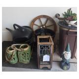 O - CANDLE LANTERNS, WATERING CAN, PATIO DECOR