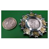 O - TWO HALF DOLLAR PENDANTS (J20)