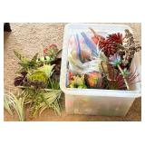 O - BIN OF FAUX SUCCULENTS (K83)
