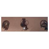 O - THREE PIECES NATIVE AMERICAN THEME WALL DECOR