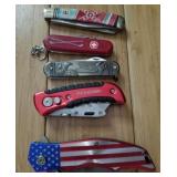 O - FIVE COLLECTIBLE FOLDING KNIVES (E113)