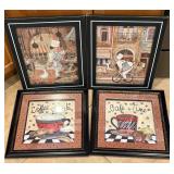 O - FOUR PIECES FRAMED KITCHEN ART (K22)