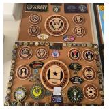 O - US ARMY COLLECTIBLES MOUNTED ON CORK BOARDS