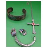 O - MIXED PIECES SILVER JEWELRY (J91)