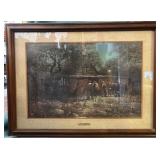 O - "AGAINST THE WIND" ART FRAMED 36X26" (L16)