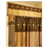 O - SHOWER CURTAIN, VALANCE, WASTEBASKET