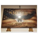 O - 'AMERICA LAND THAT I LOVE' WALL DECOR 18X30'