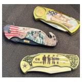 O - LOT OF THREE COLLECTIBLE FOLDING KNIVES (K116)