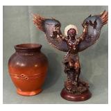 O - BRADFORD EXCHANGE FIGURINE & POTTERY VASE