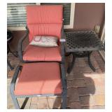O - PATIO CHAIR, FOOTSTOOL & SIDE TABLE (Y37)