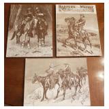J - THREE VINTAGE WESTERN PRINTS (L95)