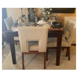 J - DINING TABLE WITH FOUR CHAIRS & CONTENTS (R2)
