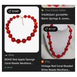 J - CORAL BEADED NECKLACE (L49)