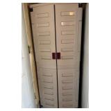 J - TWO-DOOR SUNCAST CABINET WITH CONTENTS (G18)