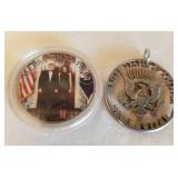 J - TRUMP COIN & US HALF DOLLAR PENDANT (L57)