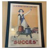 J - FRENCH ADVERTISING PRINT FRAMED (R60)