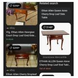 J - ETHAN ALLEN DROP-LEAF SIDE TABLE (R42)