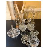 J - CANDLE HOLDERS, VASE, SMALL BOWLS, KNIFE RESTS