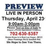 PREVIEW LIVE IN PERSON - Thursday, April 23rd