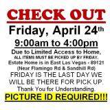 AUCTION PICK UP DAY & HOURS