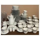 J - NINETY-FOUR PIECES FINE PORCELAIN DISHWARE