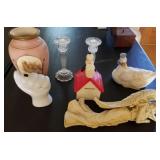 J - CANDLESTICKS, VASES & FIGURINES (L93)