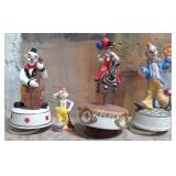 80 - VINTAGE CLOWN FIGURINES MUSIC BOXES