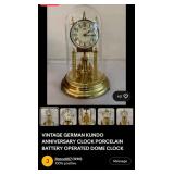 80 - VINTAGE GLASS DOME MANTEL CLOCK