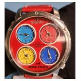 80 - MULTI TIME ZONE COLOR DIAL WATCH
