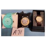 80 - COLORFUL FASHION WATCHES TRIO SET