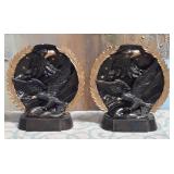 80 - PATRIOTIC EAGLE DISPLAY FIGURINES PAIR