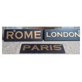 80 - ROME PARIS LONDON WALL SIGNS
