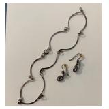 80 - MODERN METAL BRACELET EARRING SET